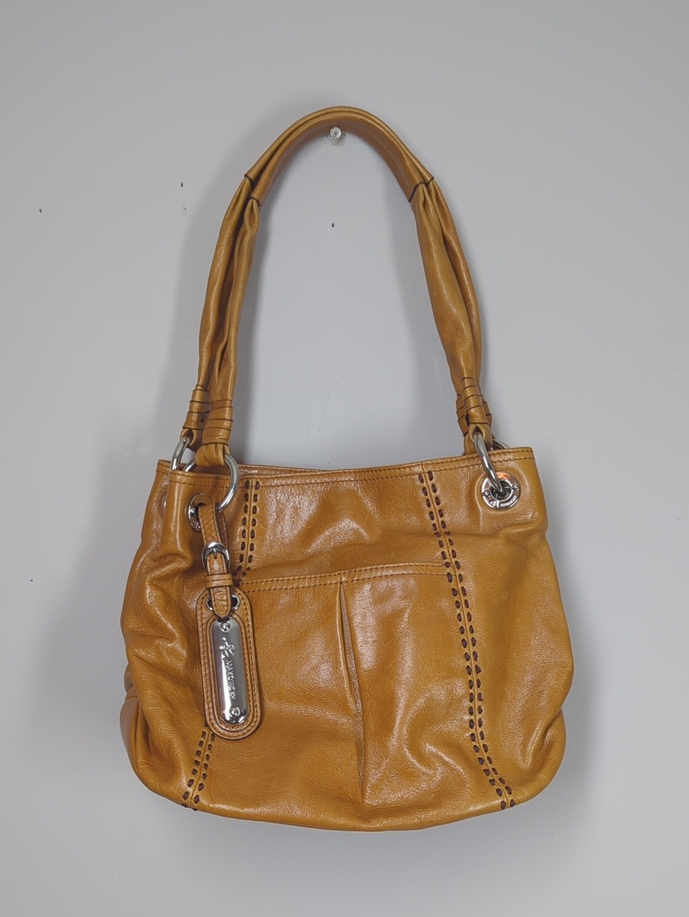 B. Makowsky Tan Leather Shoulder Bag - Women